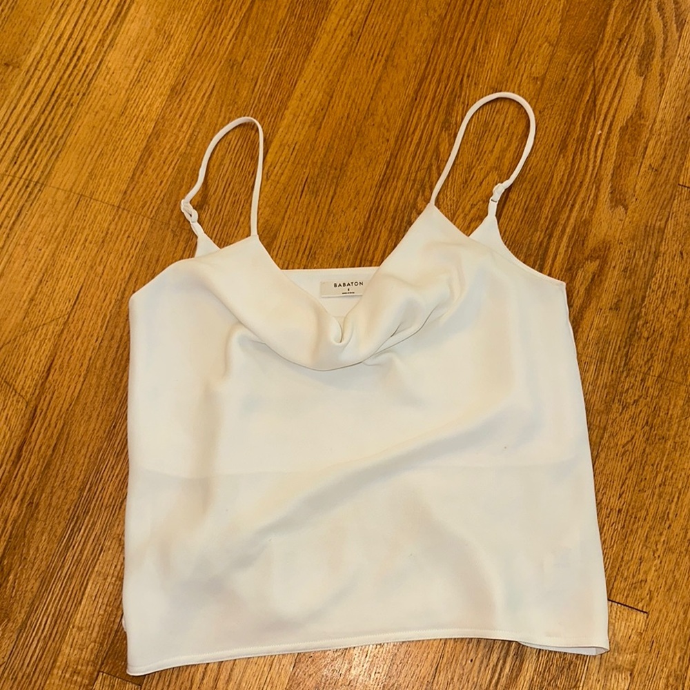 Aritzia Babaton Cream Cowl Neck Camisole